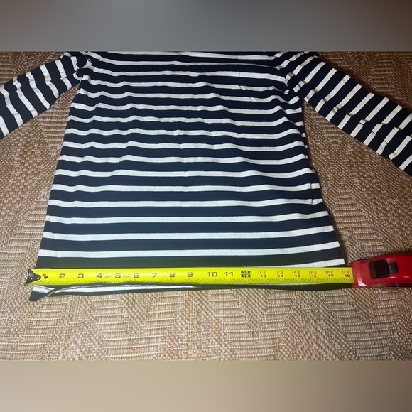 J.Crew Women's Black & White Striped Blouse with Polka Dot Tulle Cuffs,Sixe XS - Picture 4 of 9